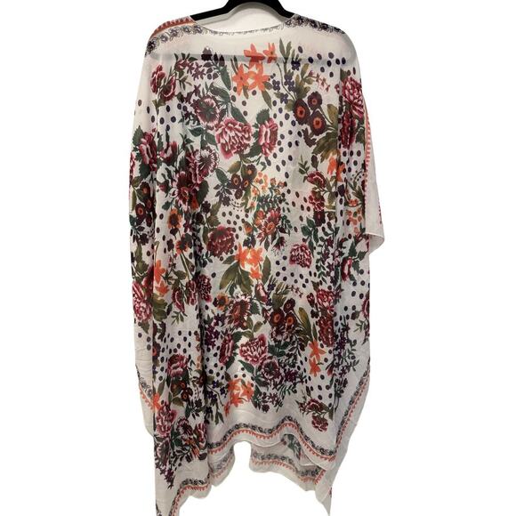 Unbranded Floral Print Boho Open Front Duster/Beach Cover Up Handkerchief Kimono - Picture 2 of 6